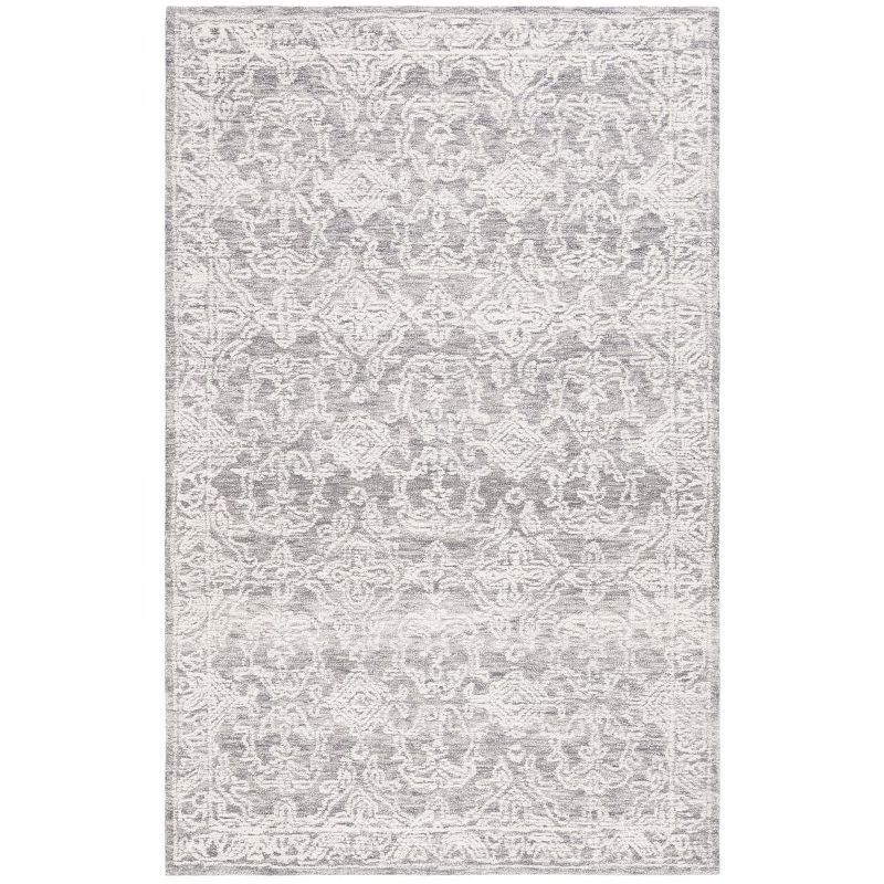 Gray Wool Tufted Handmade 4' x 6' Area Rug