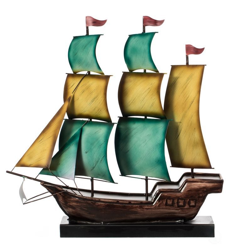 Colorful Nautical Metal Sailboat Desktop Decoration