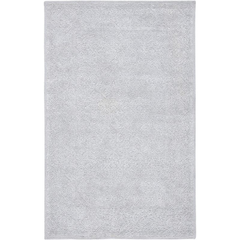 Handmade Artisan-Crafted Grey Wool & Silk 3' x 5' Area Rug