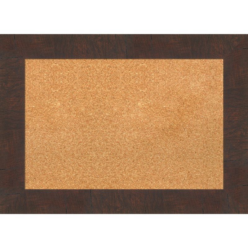 Wildwood Brown Wood Framed Natural Cork Bulletin Board