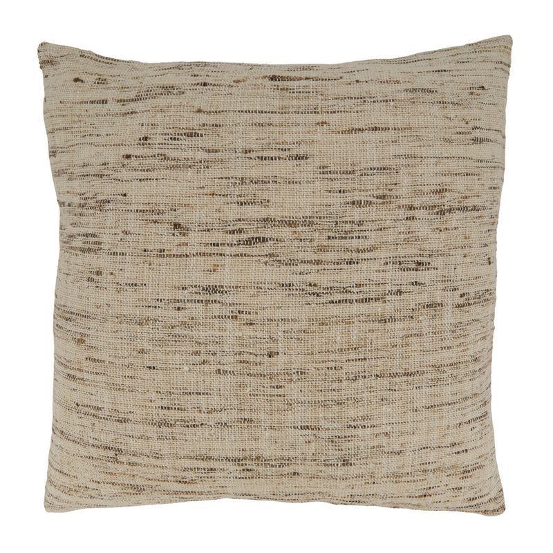 Oatmeal Textured Linen Cotton Silk Square Pillow, 20"