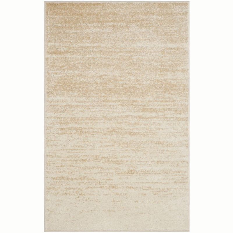 Champagne and Cream Hand-knotted Synthetic Rectangular Rug