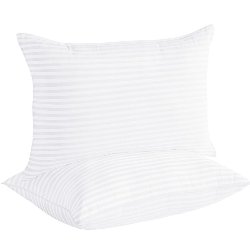 Queen Size White Cotton Cooling Bed Pillows Set of 2