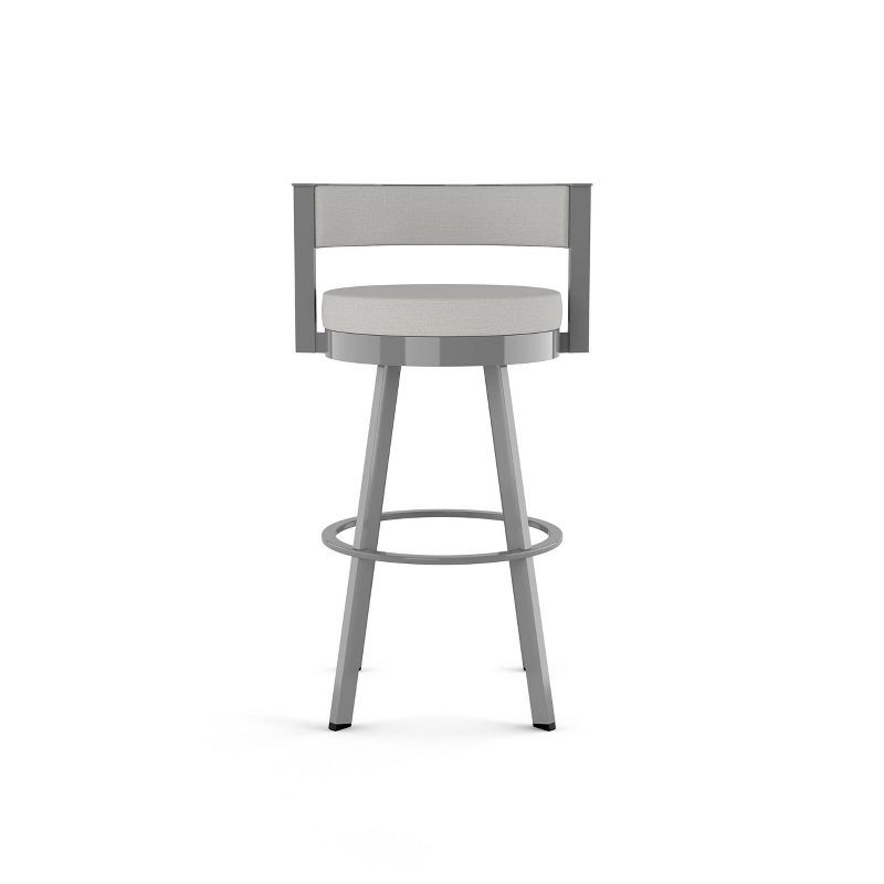 Light Gray Swivel Bar Stool with Metal Frame