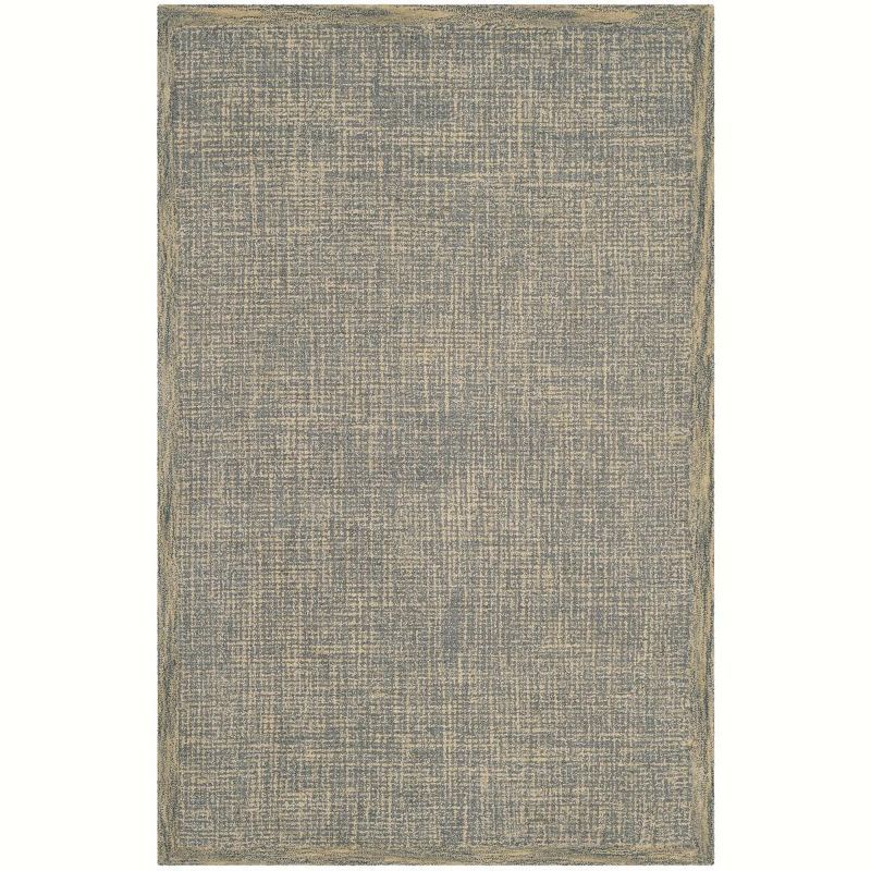 Gold and Gray Abstract Handmade Tufted Wool Rug 4' x 6'