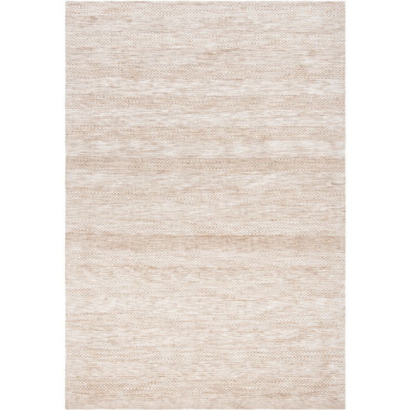 Classic Beige Flat Woven Synthetic 5' x 8' Area Rug