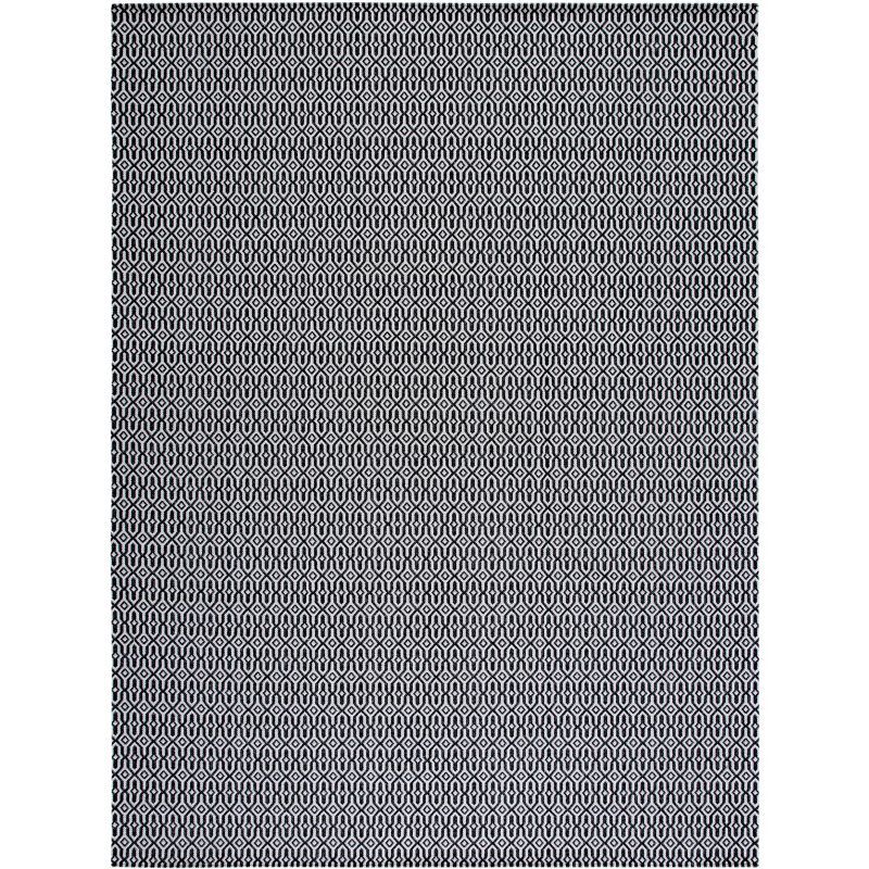 Charcoal Grey Hand-Knotted Wool-Cotton Blend Area Rug