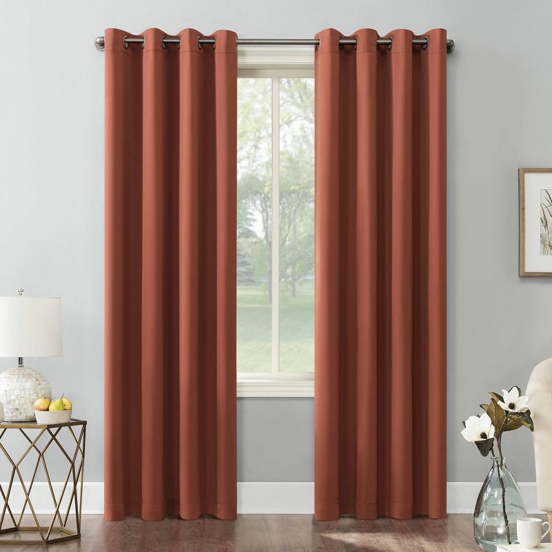 Terracotta Blackout Grommet Curtain Panel, 54" x 84"