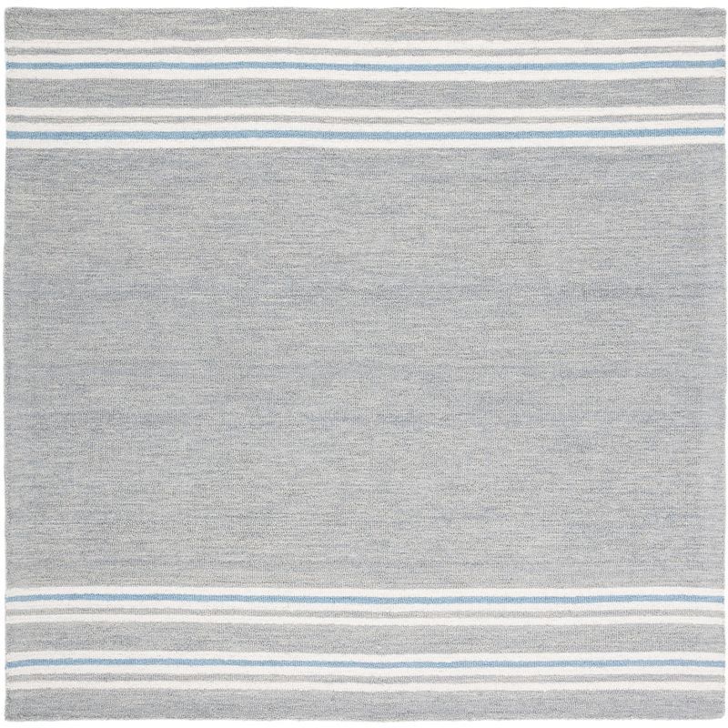 Elegance Metro 6' Square Hand-Tufted Gray Wool Area Rug