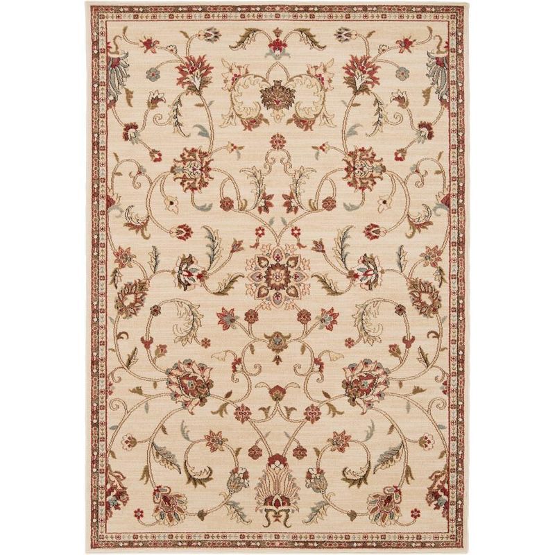 George Khaki Floral Synthetic Area Rug 2' x 3'3"