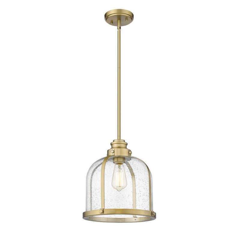 Heritage Brass Glass LED Indoor/Outdoor Pendant Light