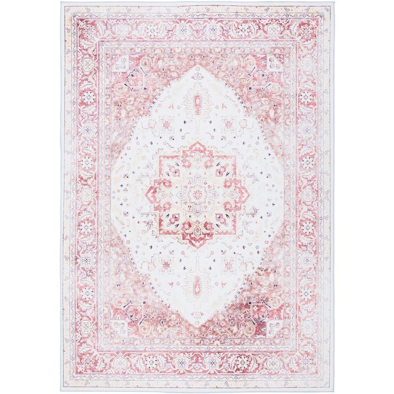 Tucson Red Rectangular Easy-Care Synthetic Area Rug