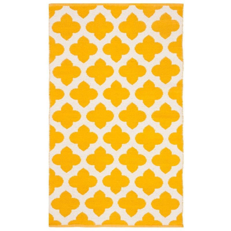 Coastal Charm Yellow/Ivory Cotton 4'x6' Handwoven Area Rug