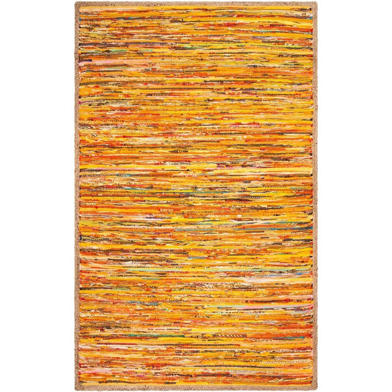 Coastal Breeze Montauk 59" Handwoven Cotton Rug - Black & Natural