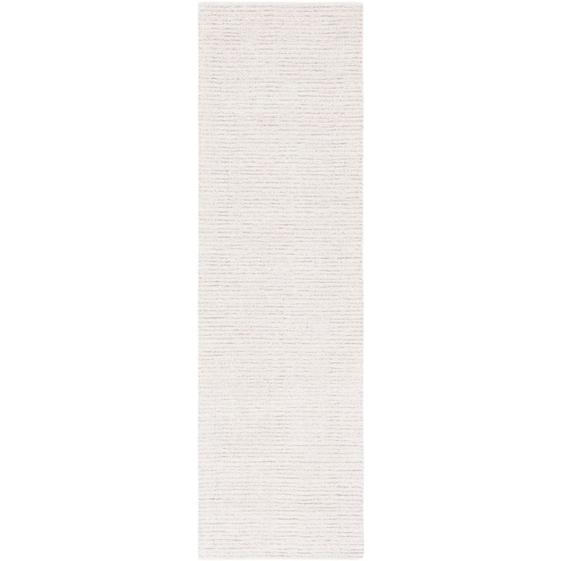 Ivory and Beige Hand-Tufted Wool Runner Rug