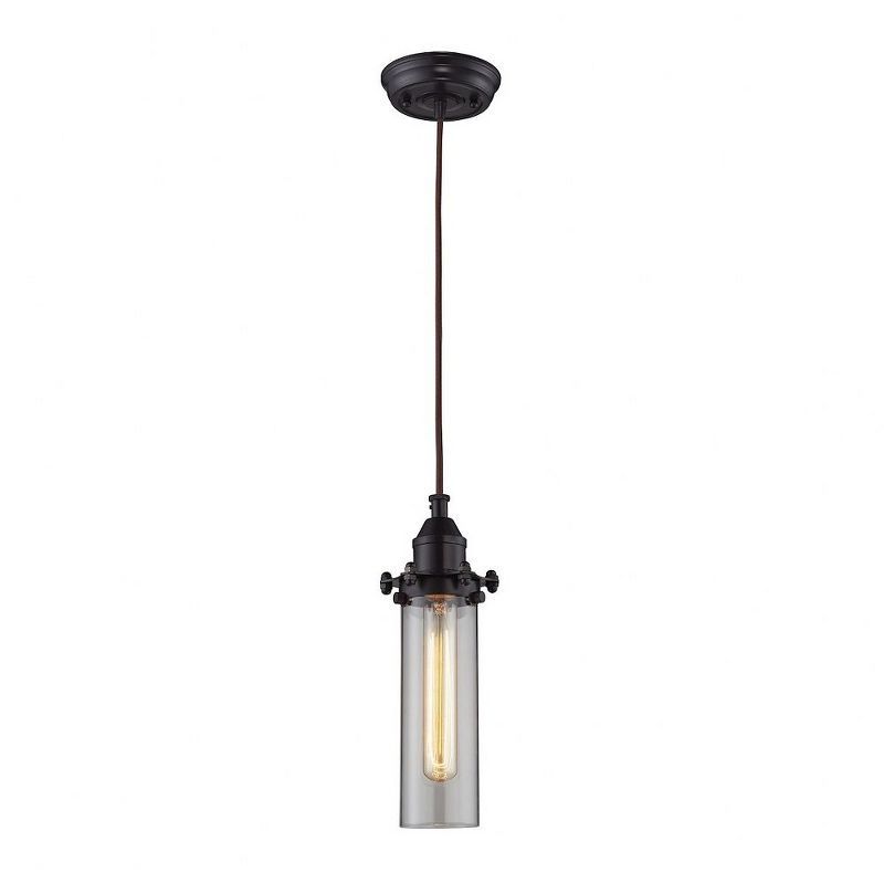 Fulton Mini 1-Light Pendant in Oil Rubbed Bronze with Glass Shade