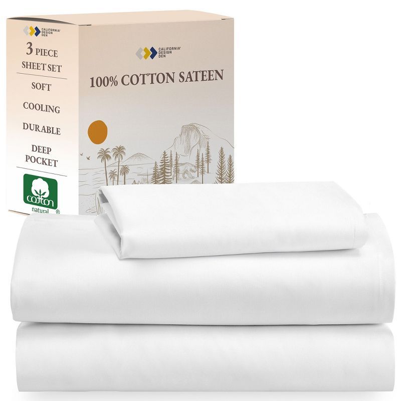 California King Bright White Microfiber Deep Pocket Sheet Set