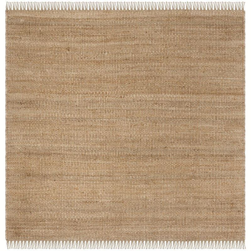 Natural Jute 6' x 6' Square Handmade Flat Woven Rug