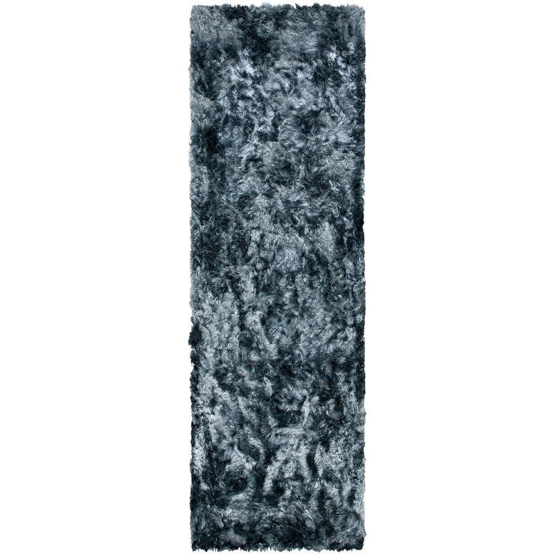 Slate Hand-Tufted Synthetic Shag Runner Rug, 2'3" x 6'