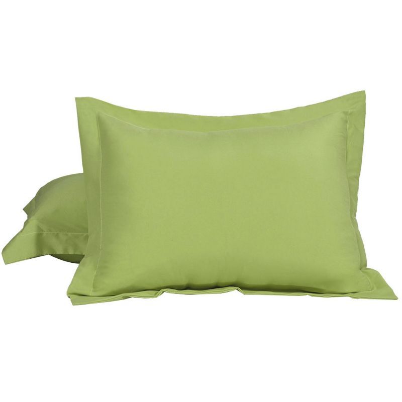 Sage Green Polyester Microfiber Queen Pillowcases Set of 2