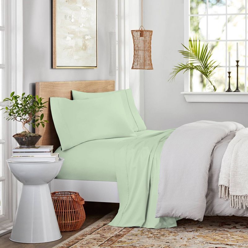 Sage Full Deep Pocket Cotton Percale Sheet Set