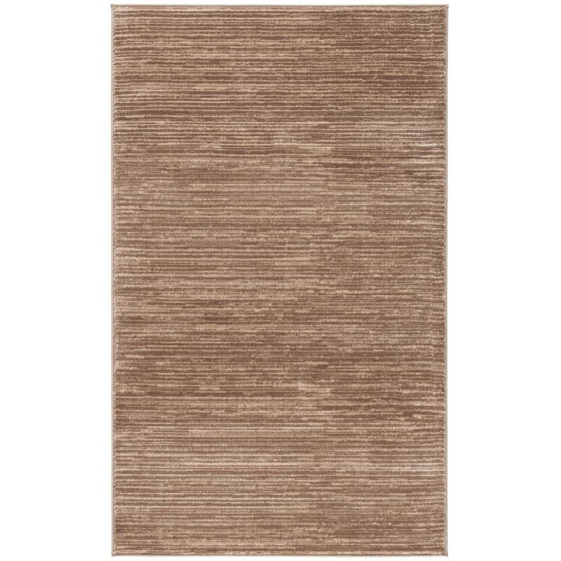 Light Brown Synthetic 4' x 6' Hand-Knotted Easy Care Area Rug