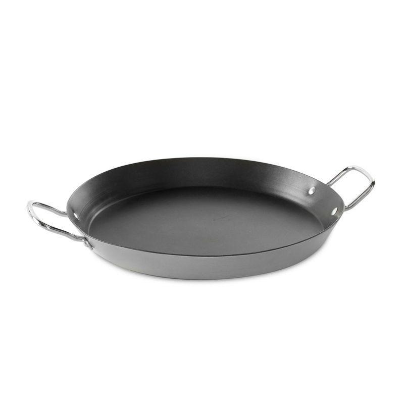 15-Inch Black Aluminized Steel Paella Pan