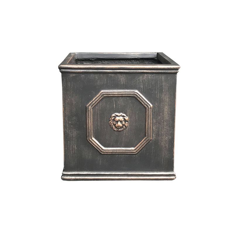 Lion Head Oil Rubbed Bronze Concrete Square Planter