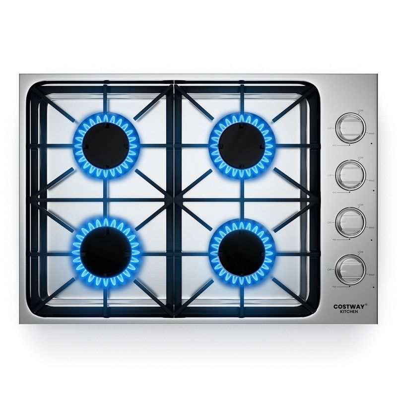 Costway 30" Stainless Steel 4-Burner Propane Gas Cooktop