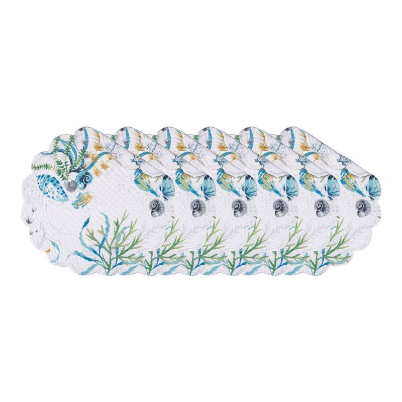 Marlowe Sound Coastal Reef Print Cotton Placemats Set of 6