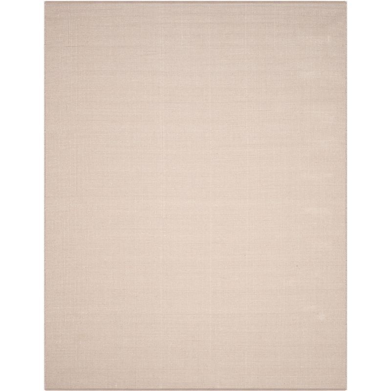 Ivory and Grey Handwoven Cotton 8' x 10' Area Rug