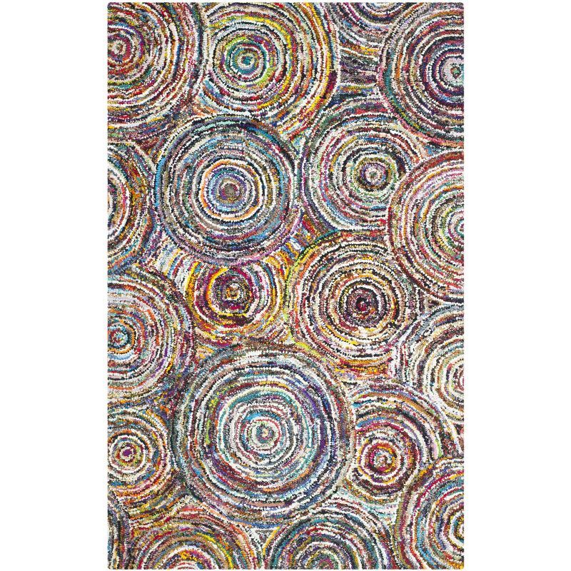 Handmade Multicolor Cotton Tufted Rectangular Rug 3' x 5'