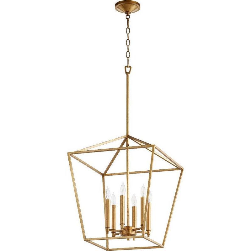 Gabriel Gold Leaf 6-Light Geometric Entry Pendant