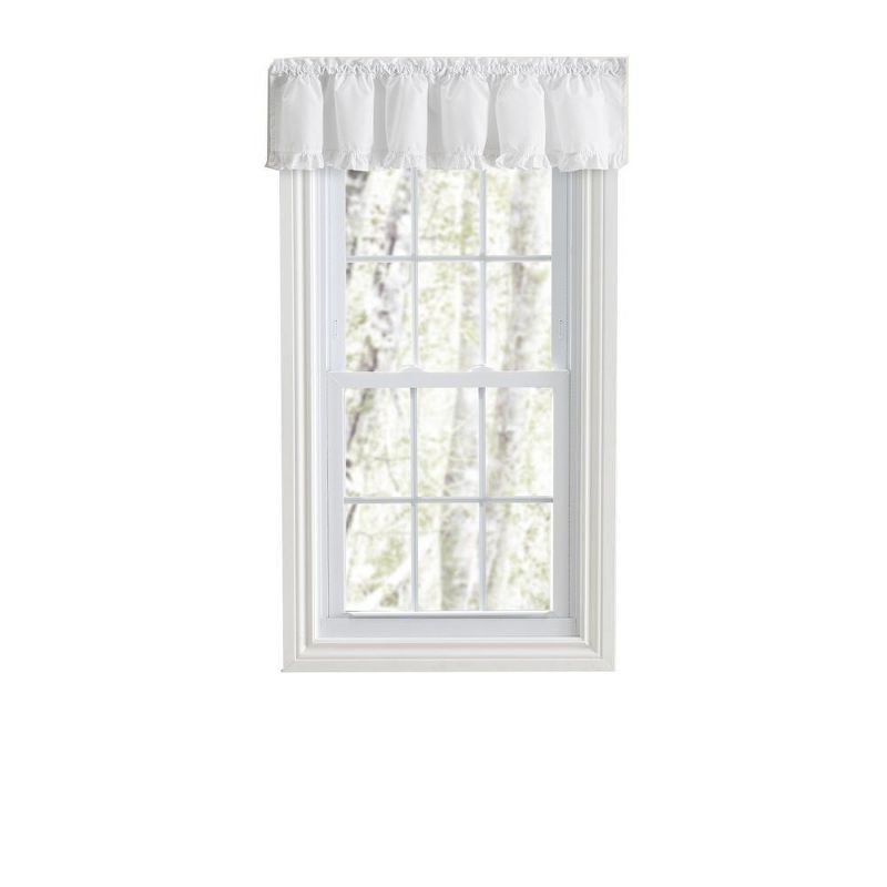 White Cotton Blend Ruffle Rod Pocket Valance 74" x 12"