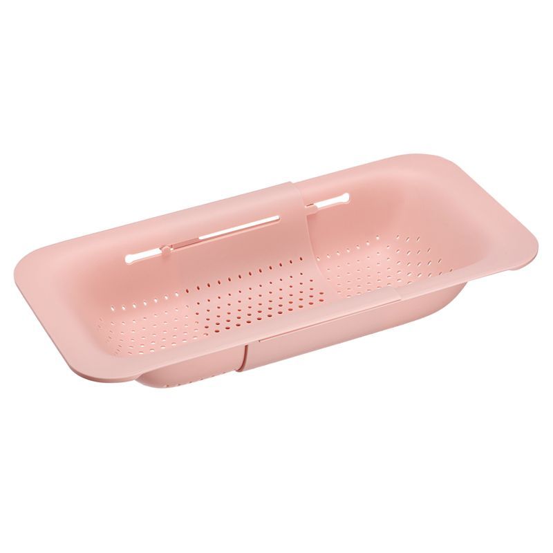 Pink Extendable Collapsible Plastic Over-Sink Colander