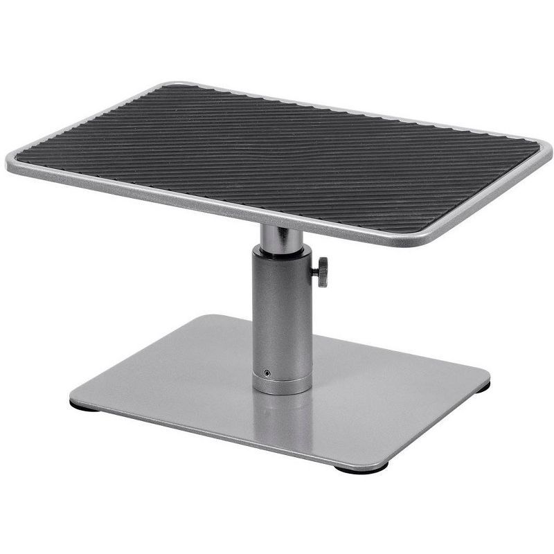 Adjustable Silver Monitor Riser Stand with Non-Slip Surface