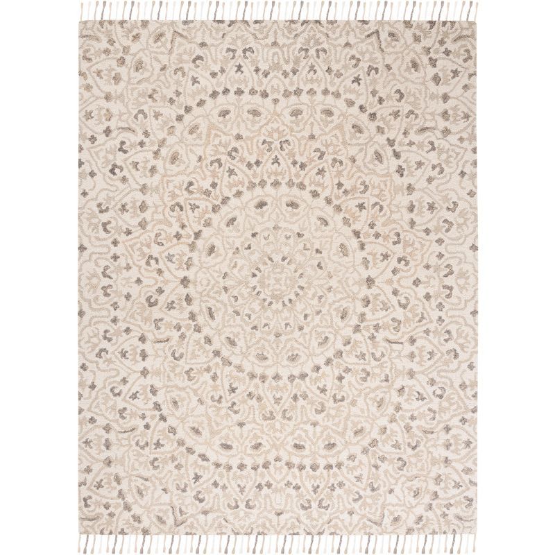 Ivory Handmade Tufted Wool 8' x 10' Reversible Area Rug