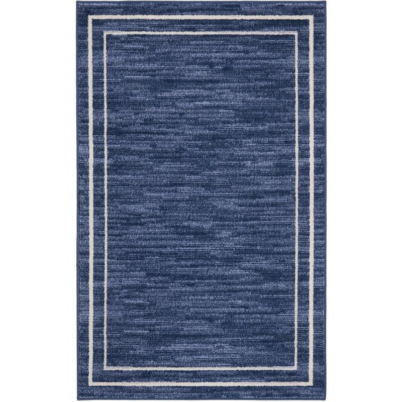 Ivory Rectangular Synthetic Easy Care Reversible Rug 3x5