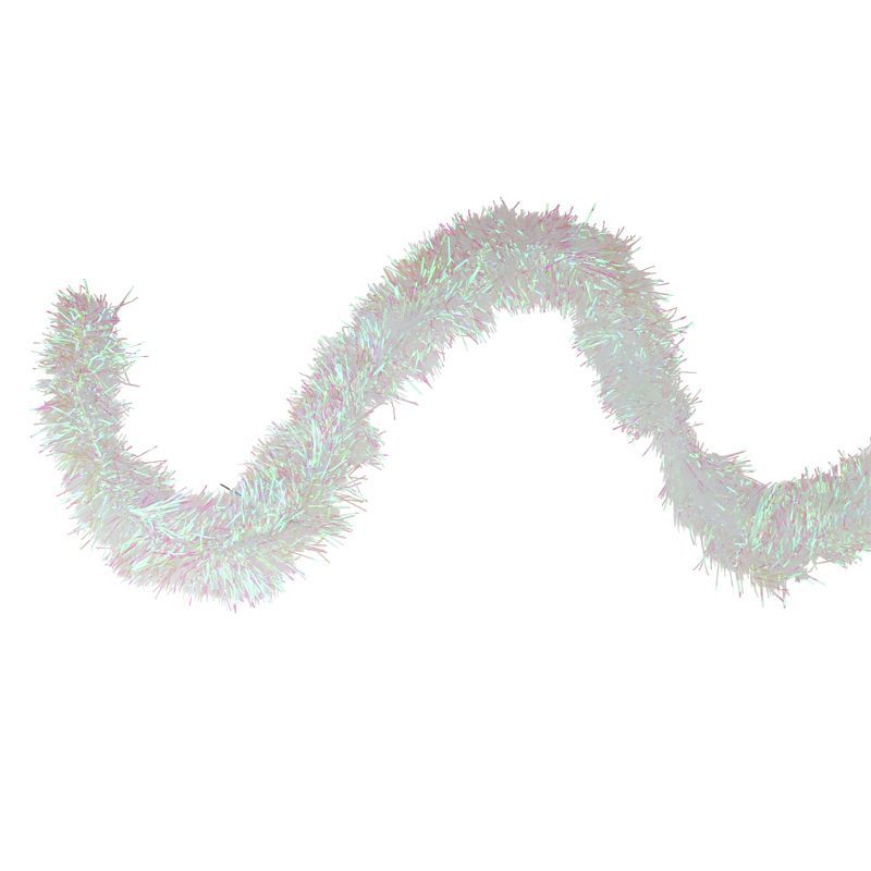 Iridescent White Tinsel Christmas Garland, 50' x 4"