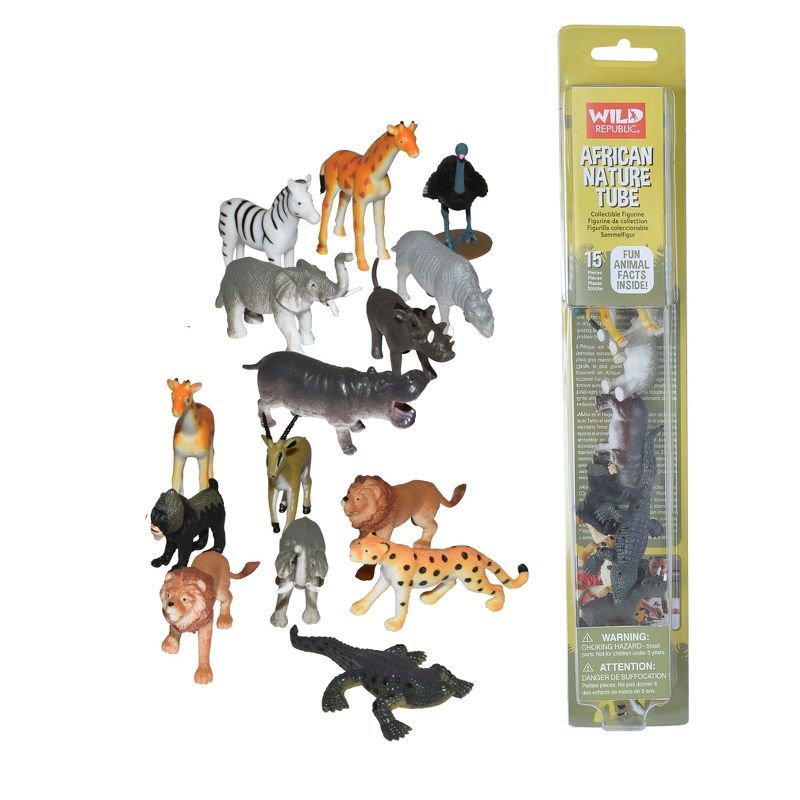 Wild Republic African Animal Figurine Set with Playmat, 15 Pieces