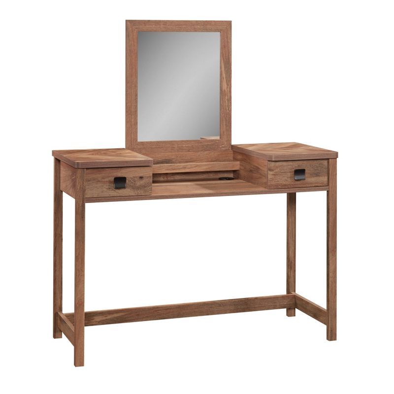 Sindoori Mango Herringbone Vanity Table with Mirror and Drawers