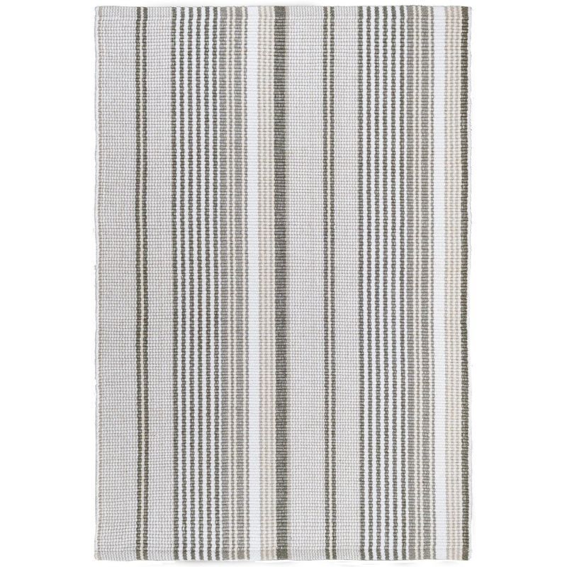 Handwoven Farmhouse Stripe Wool-Cotton Blend Rug in Gray