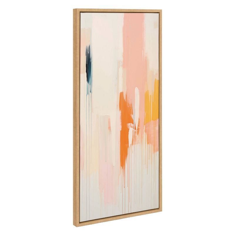 Sylvie Fiesta Abstract Natural Framed Canvas Art 18"x40"