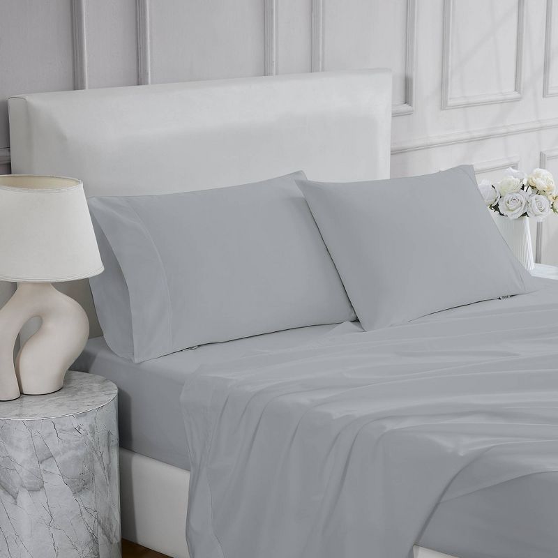 Light Gray 600 Thread Count Cotton Queen Sheet Set