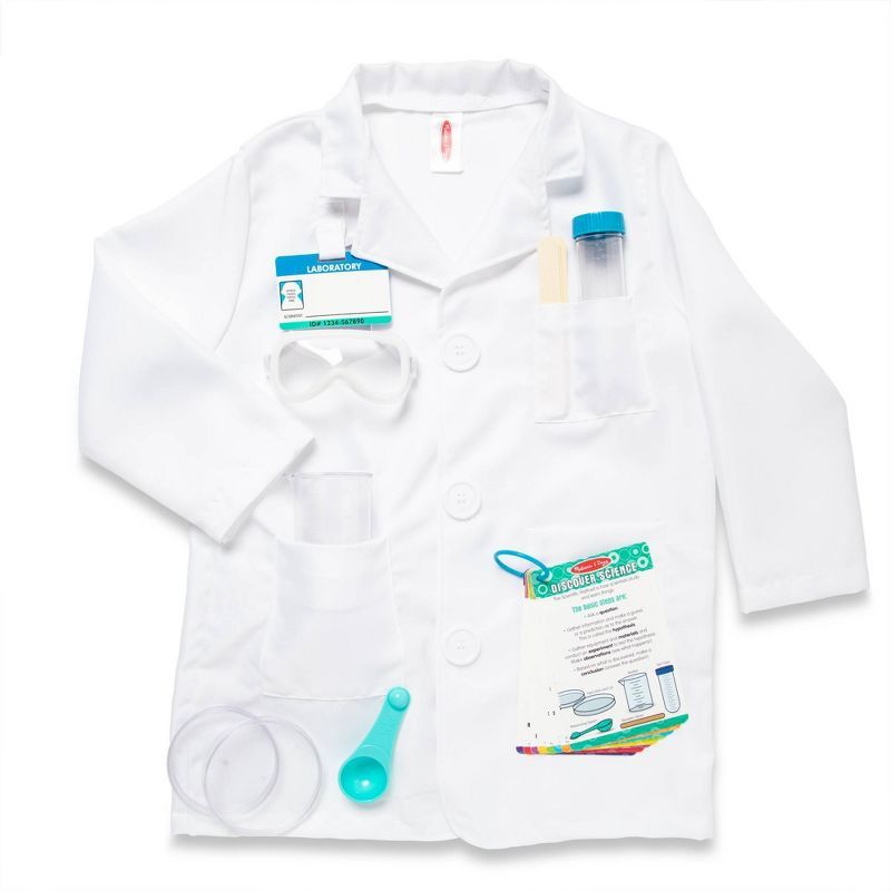 White Polyester Scientist Role Play Costume Set for Kids