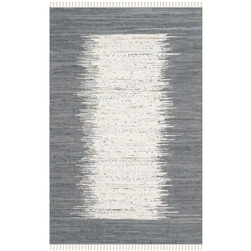 Coastal Charm Gray Hand-Woven Cotton Area Rug - 5' x 8'