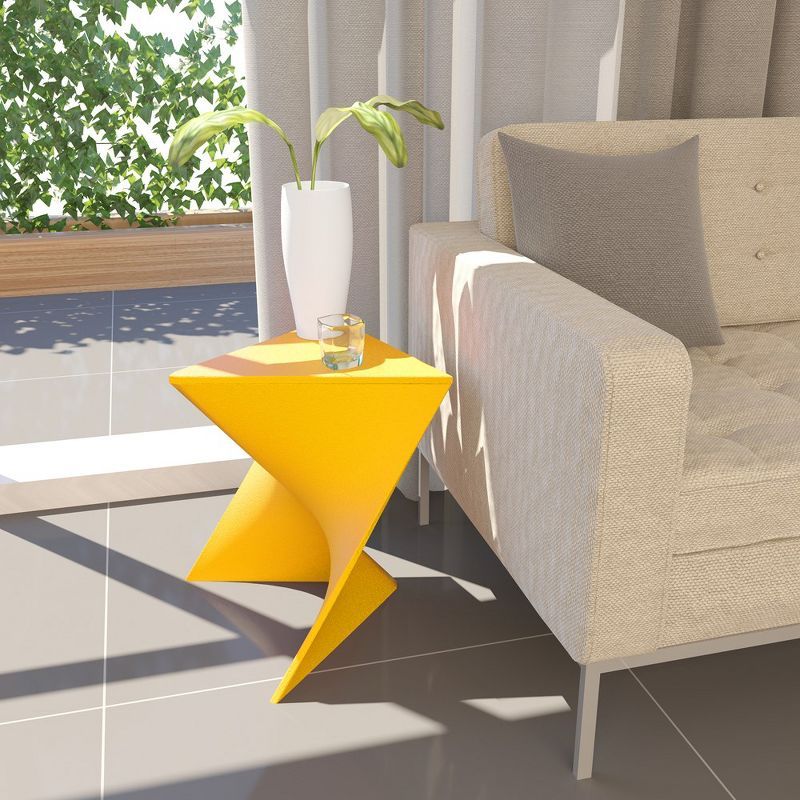 Vibrant Yellow Triangular Vanity Stool/Side Table