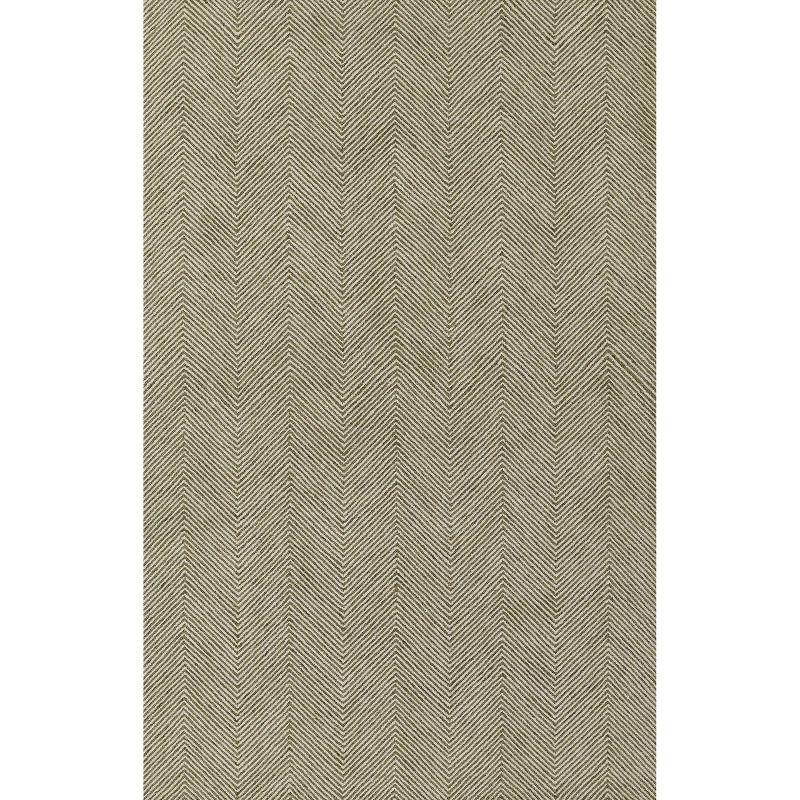 Green Herringbone Hand-Tufted Wool 8' x 10' Area Rug