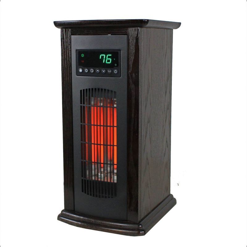 LifeSmart Black Infrared Quartz Electric Tower Space Heater