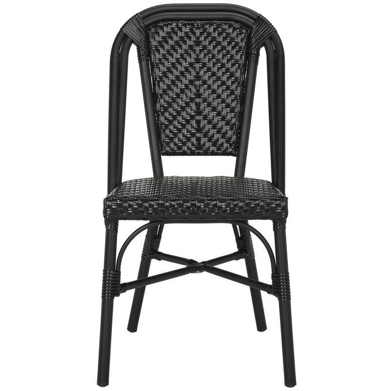 Daria Black Wicker Transitional Side Chair Set